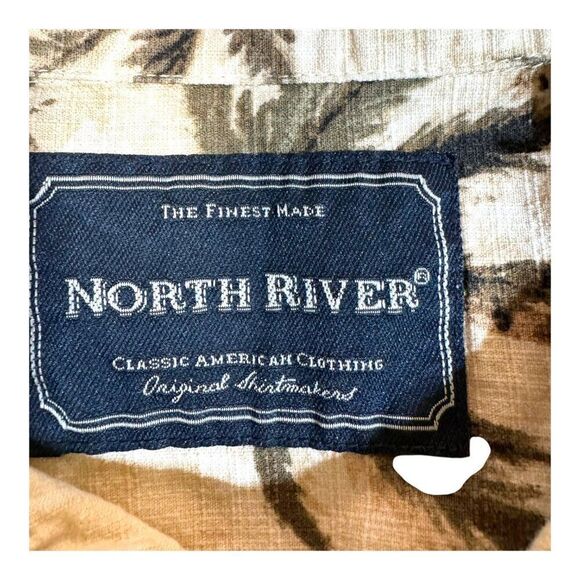 North River Palm Tree Hawaiian Camp Short Sleeve Shirt XL Cotton Rayon Tropical - Picture 4 of 6